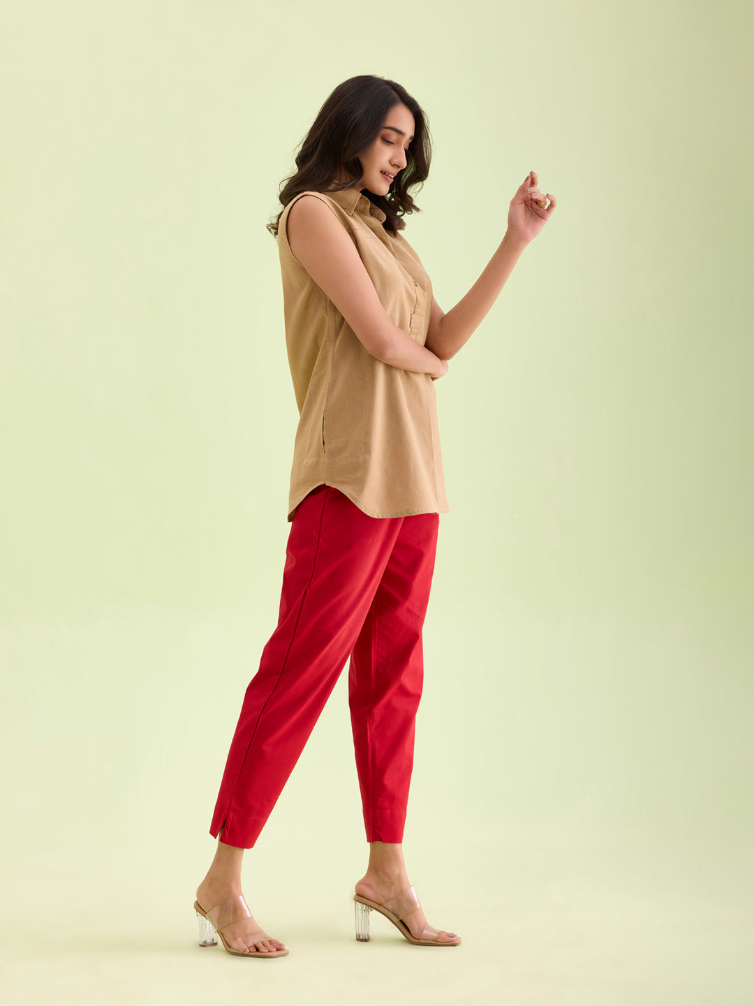 Cherry Cotton Pencil Pant