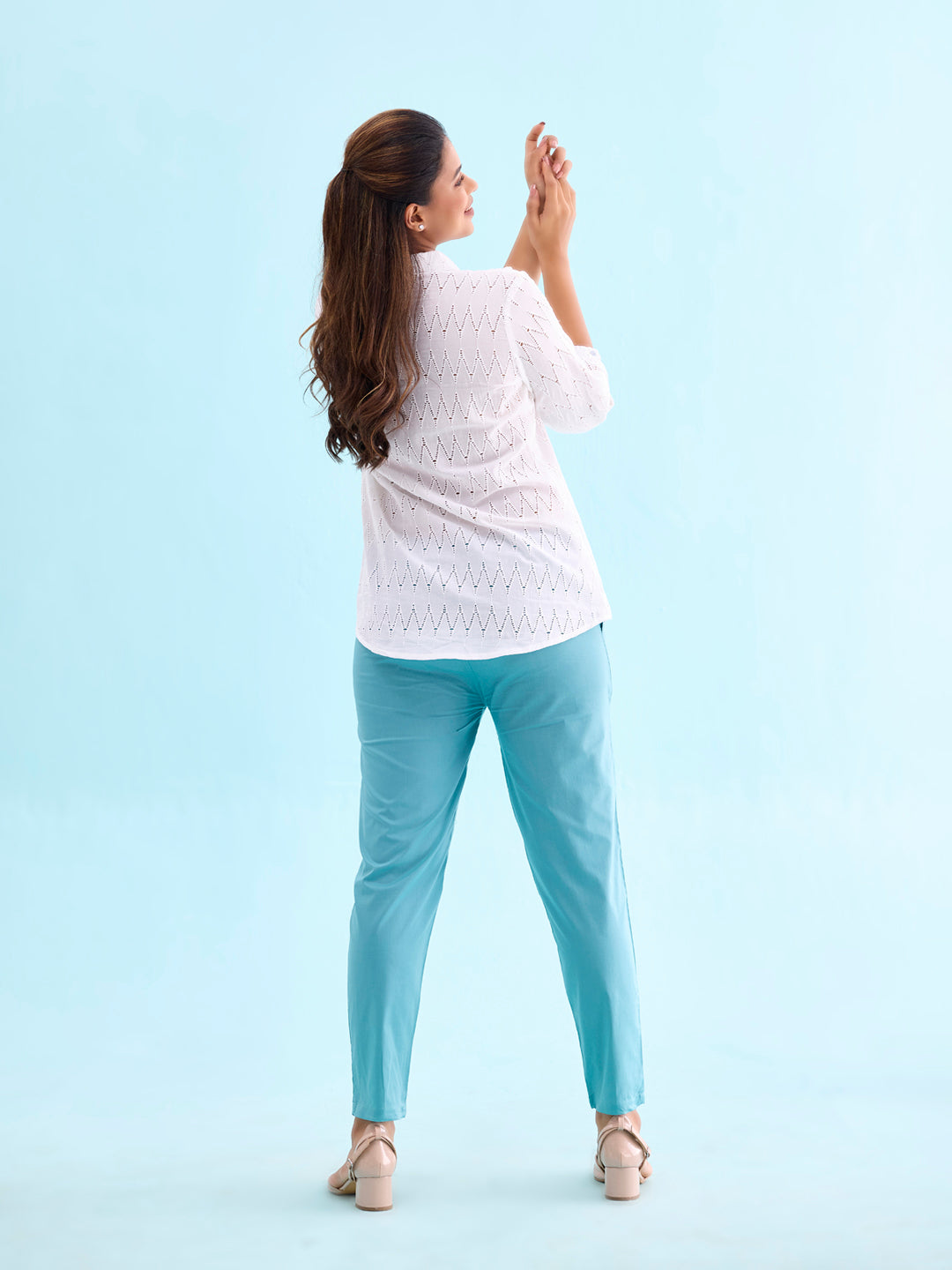 Light Mint Cotton Cambric Cotton Pants