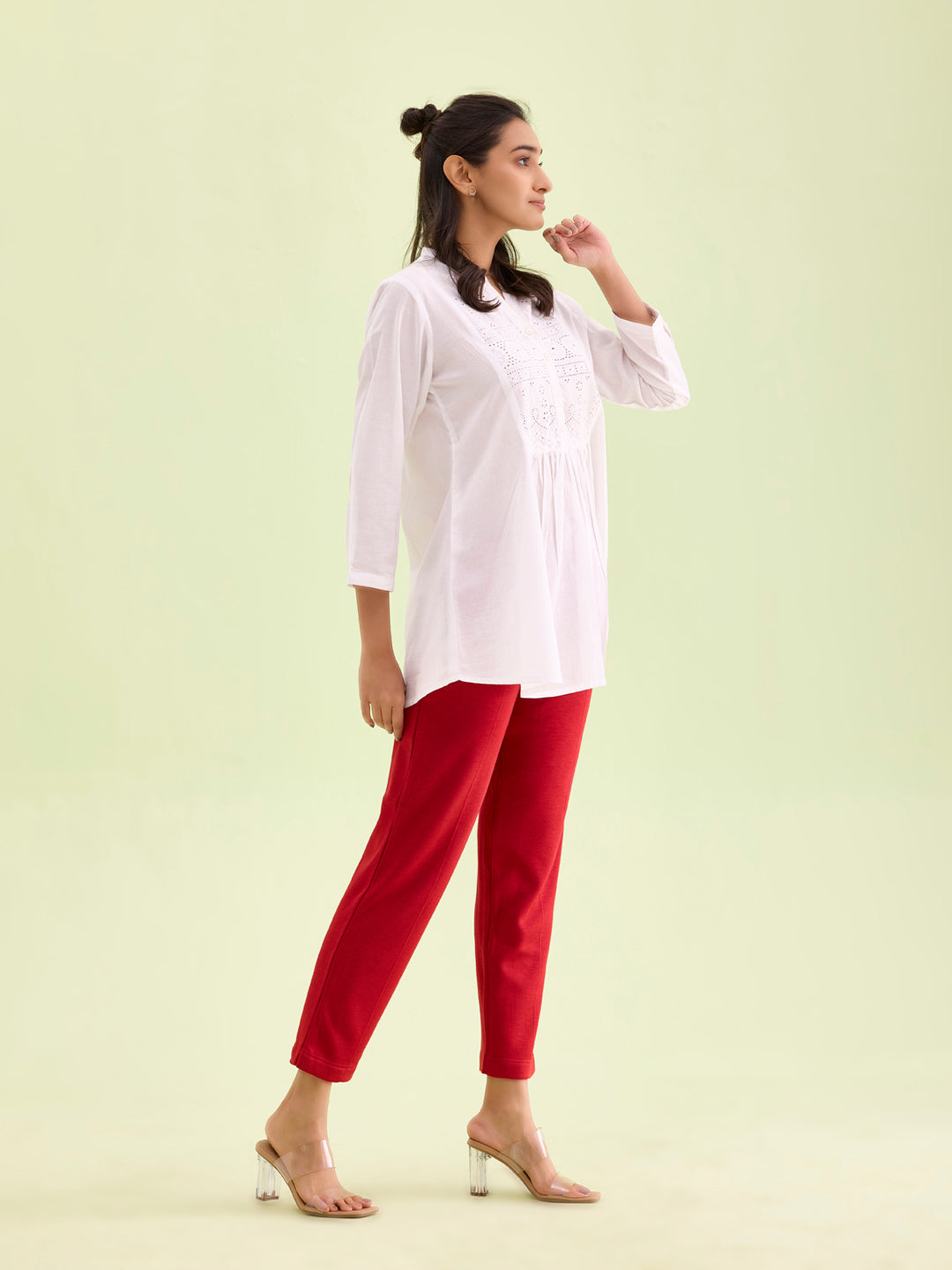 Dark Red Fleece Ultra Warm Kurti Pant