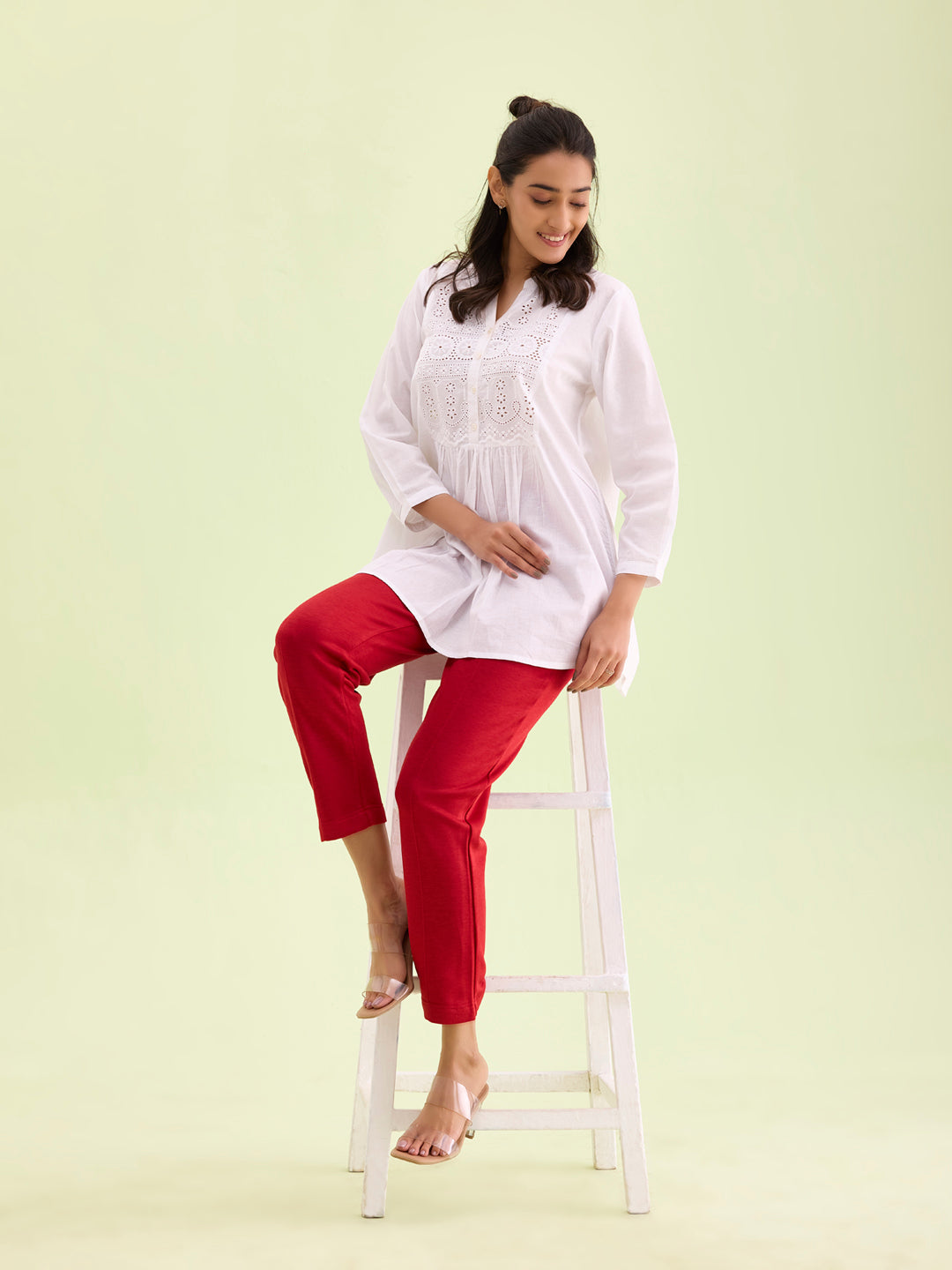 Dark Red Fleece Ultra Warm Kurti Pant