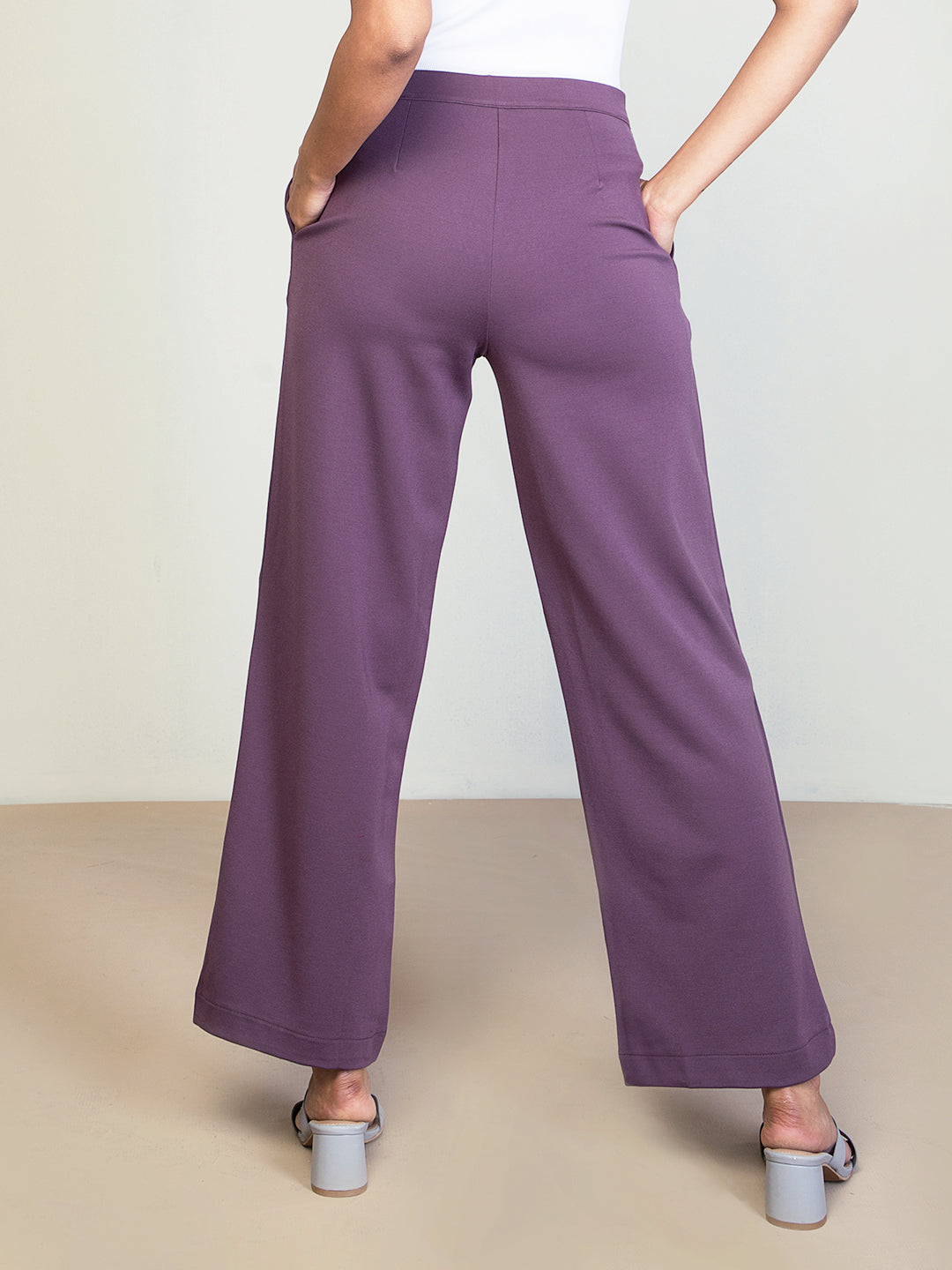 Purple Roma Ponte Wide Pants