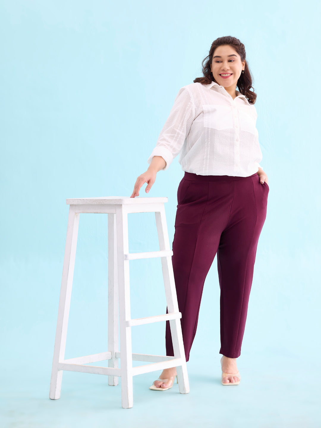 Bright Maroon Roma Ponte Pants