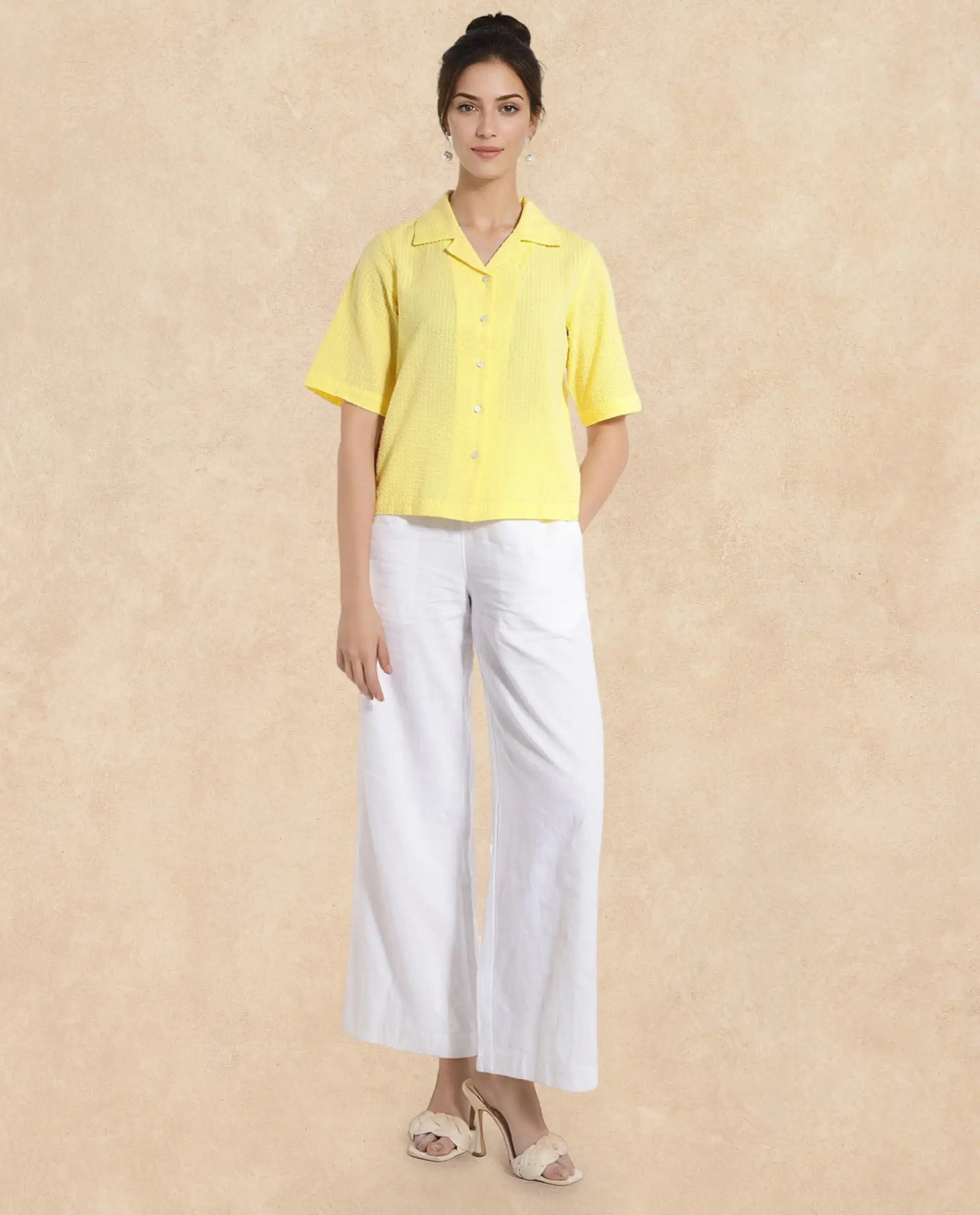 Rareism Women Nomiki Yellow Plain Top