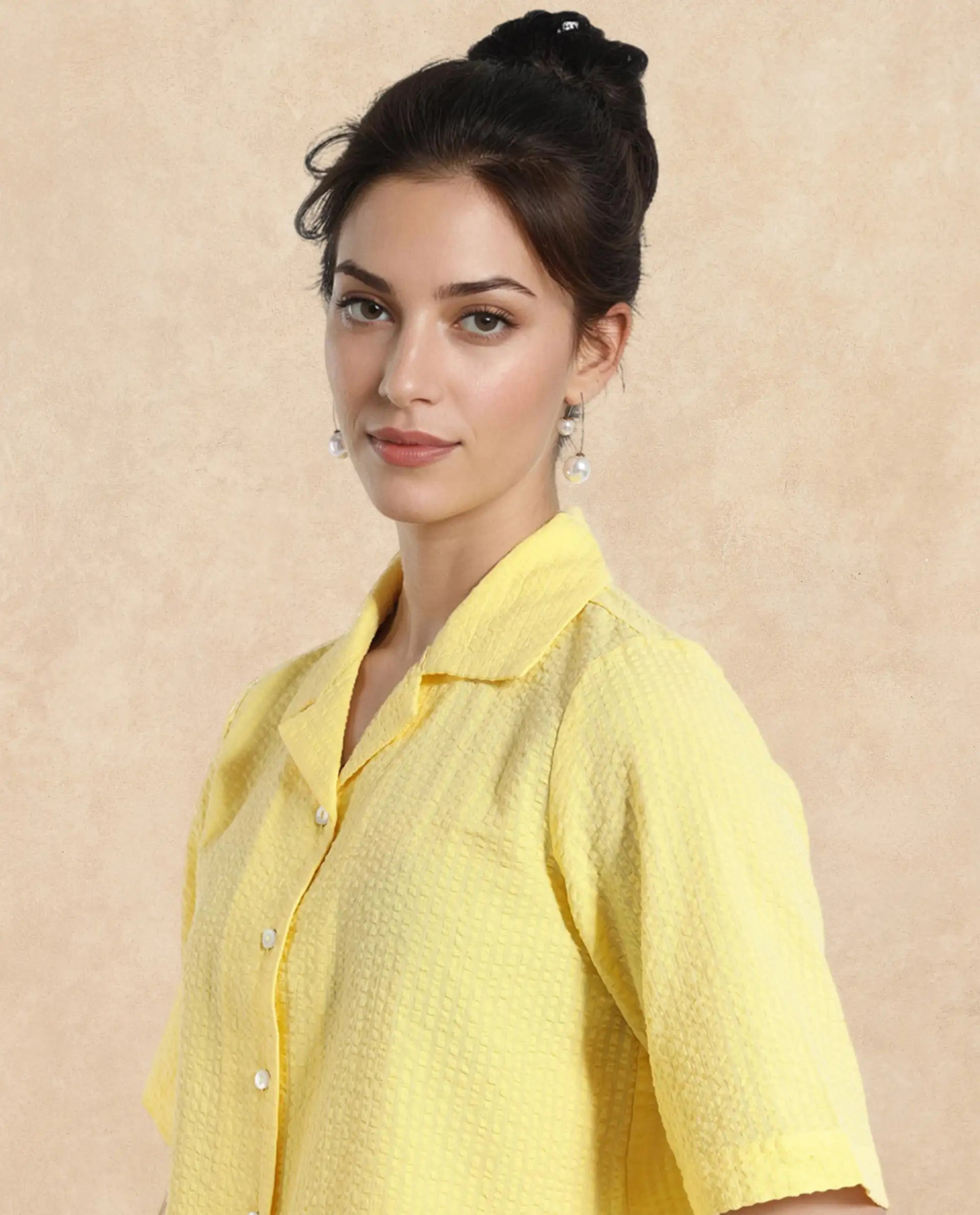 Rareism Women Nomiki Yellow Plain Top