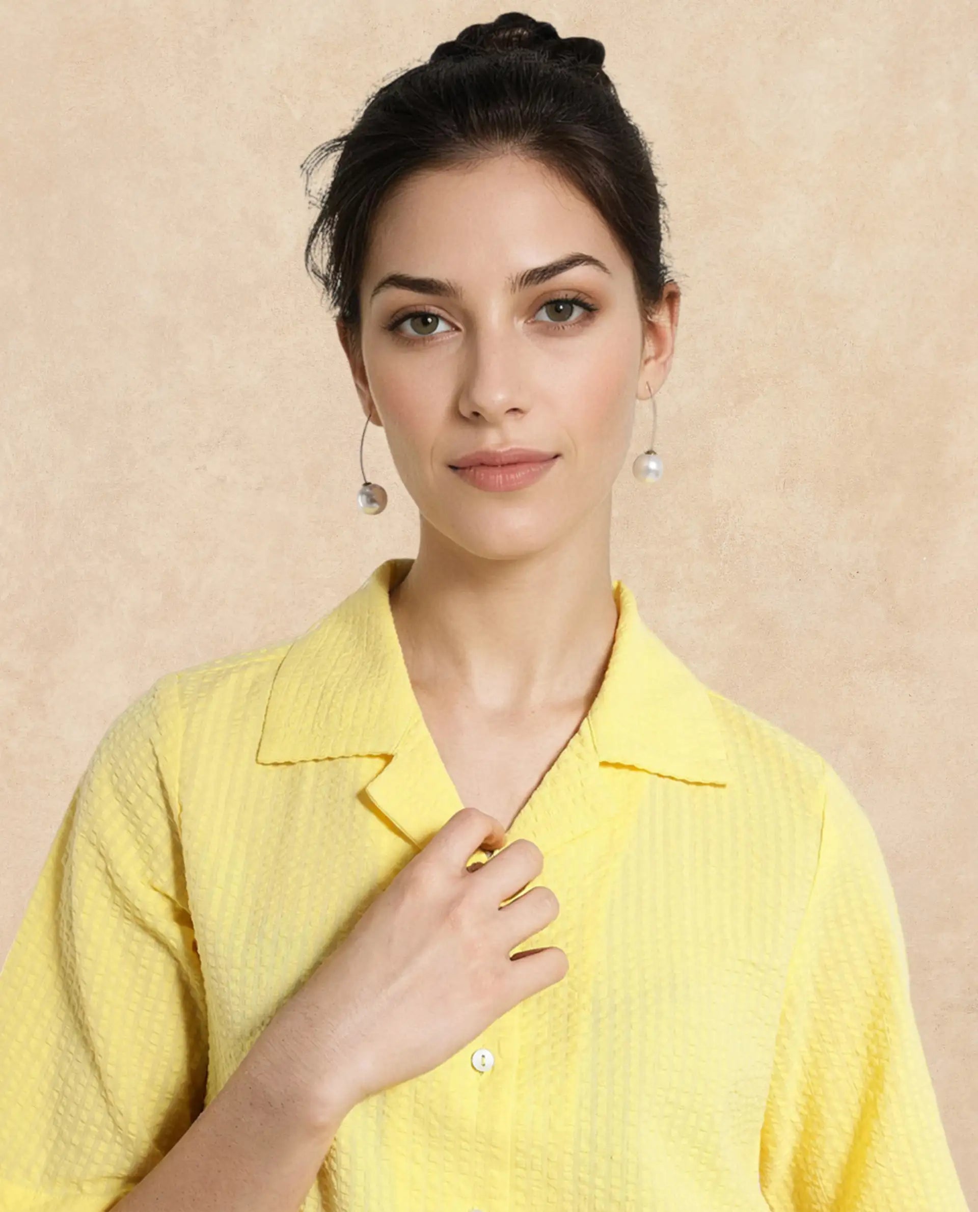Rareism Women Nomiki Yellow Plain Top