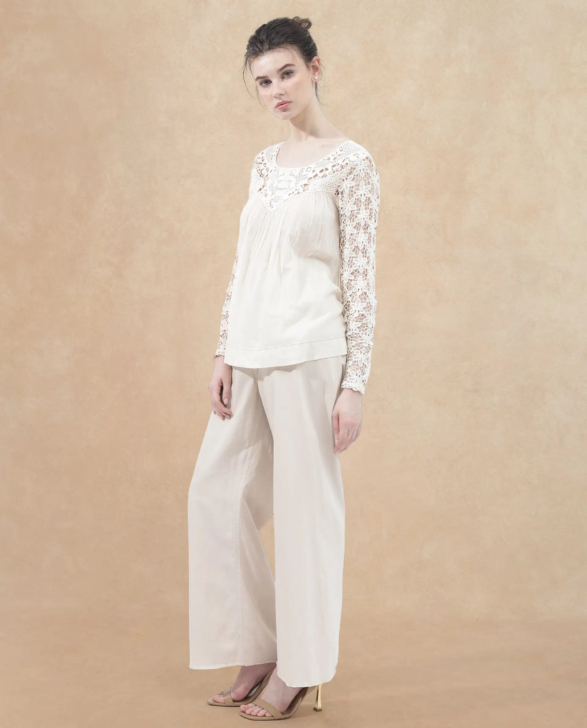Rareism Womens Nora Light White Top Dyed
