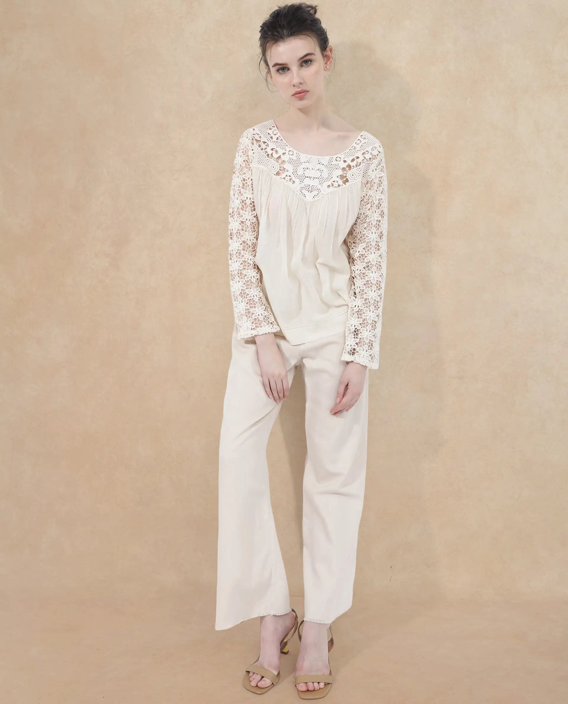 Rareism Womens Nora Light White Top Dyed