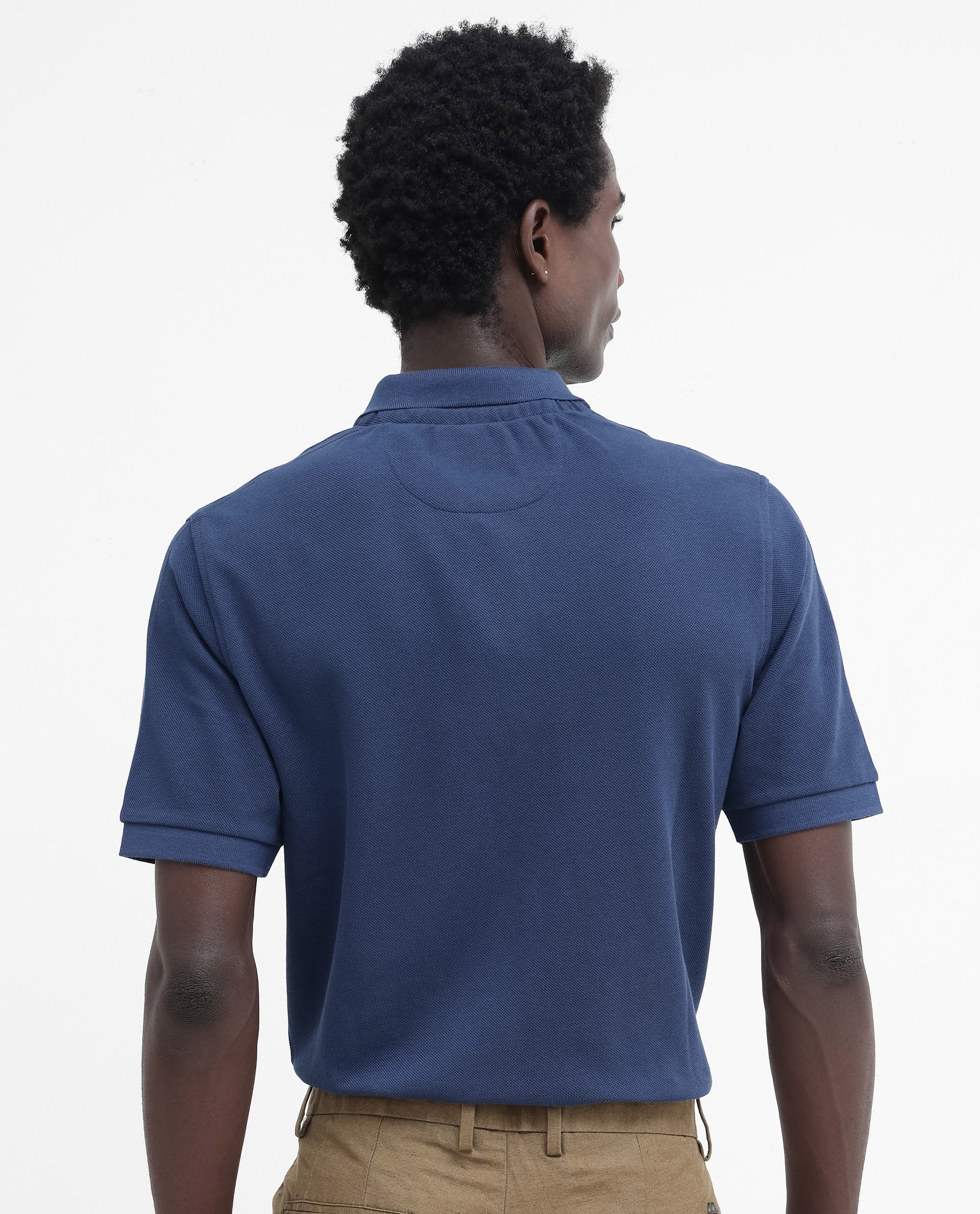 Rare Rabbit Mens Pare Blue Short Sleeve Regular Fit Solid Polo T-Shirt