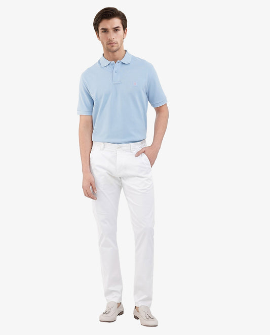 Rare Rabbit Mens Paret-Pastel Pastel Blue Short Sleeve Embroidered Logo Solid Polo T-Shirt