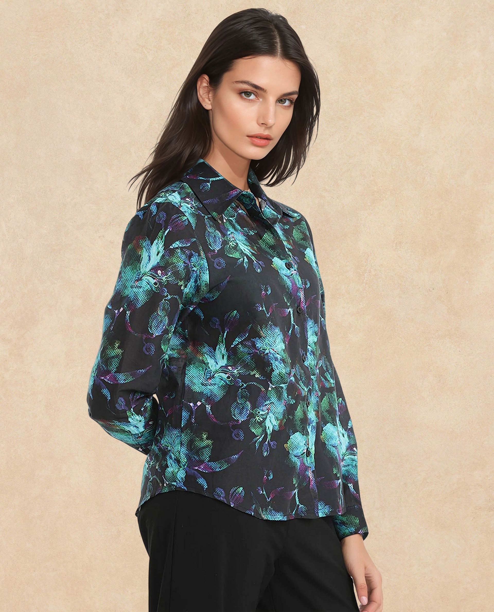 Rareism Women Pointy Multi Printed Top