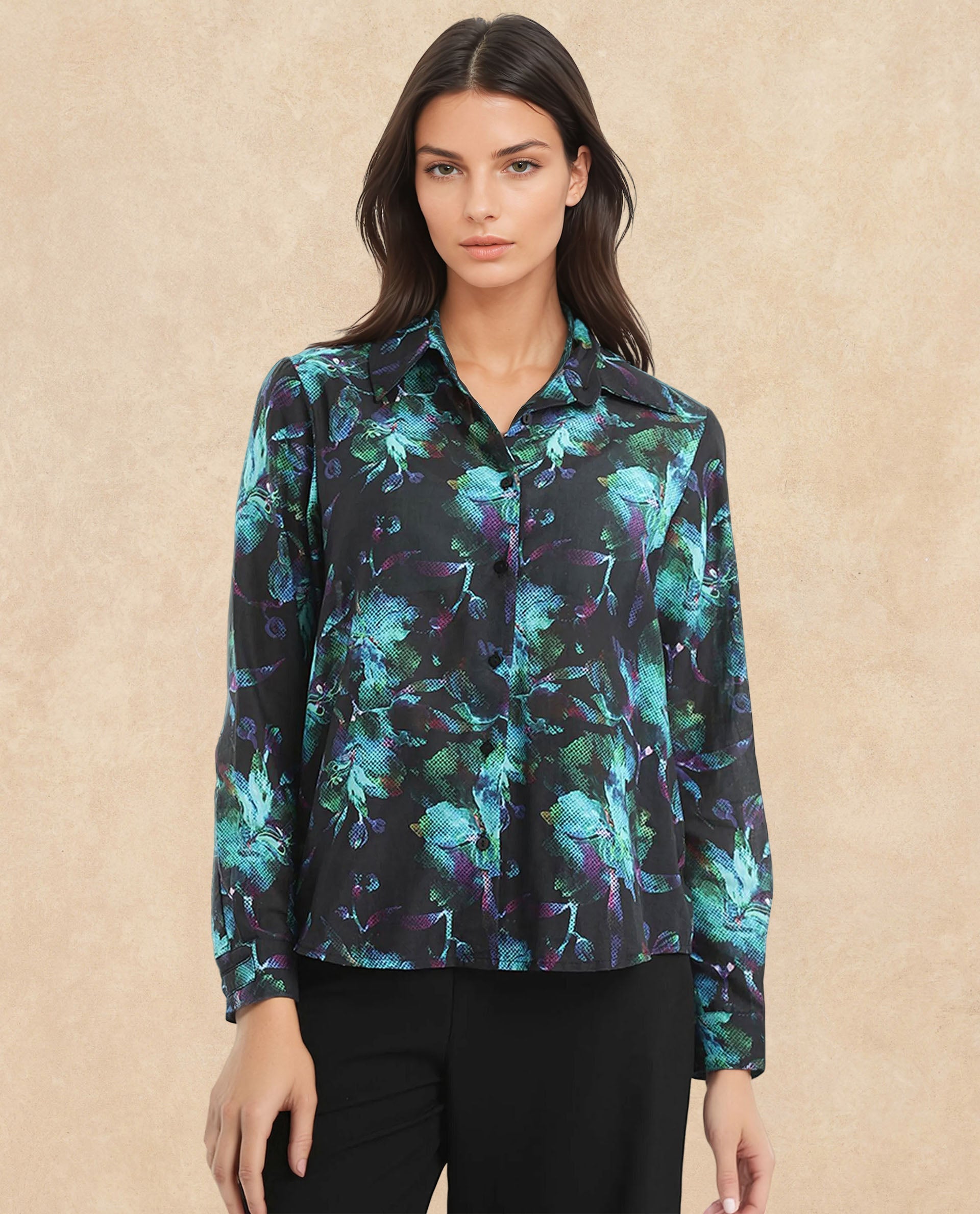Rareism Women Pointy Multi Printed Top