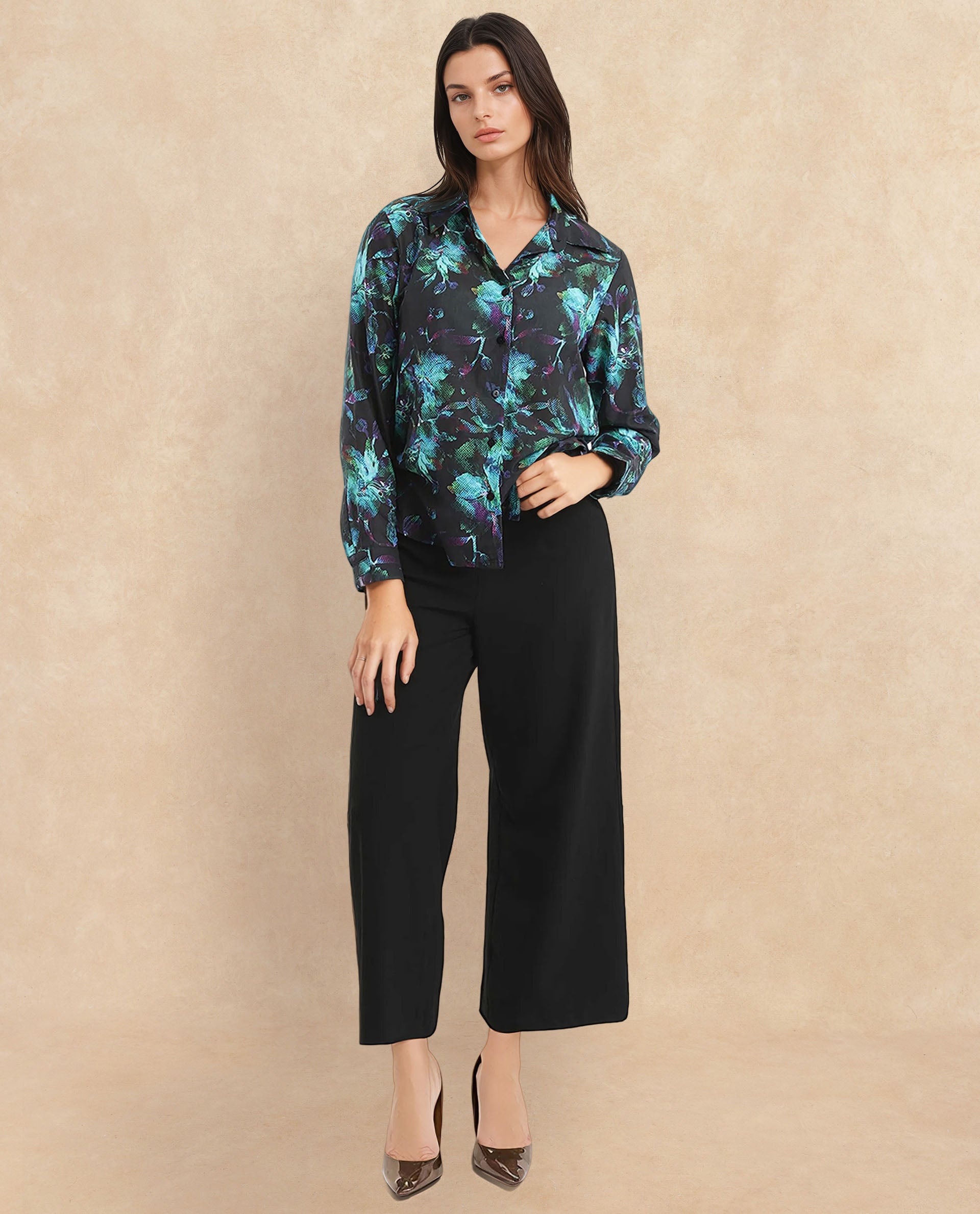 Rareism Women Pointy Multi Printed Top