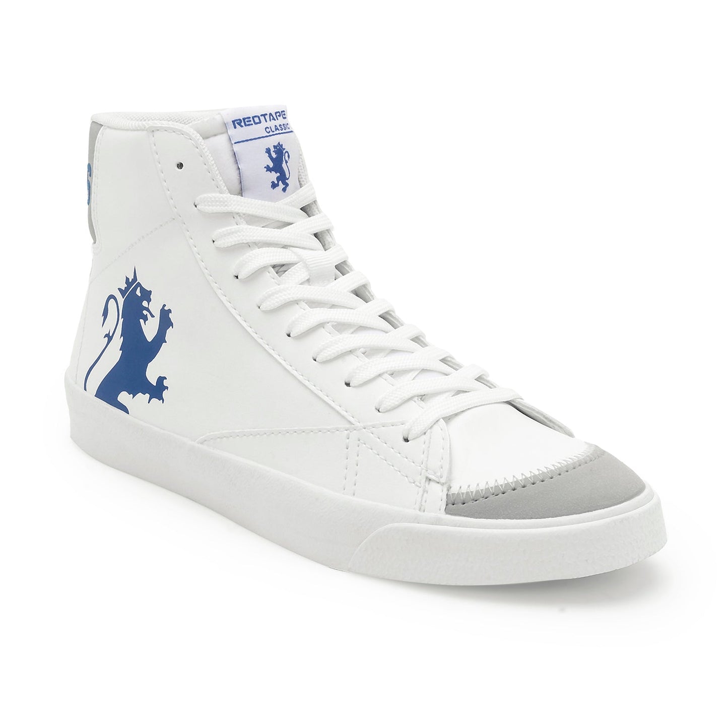 White/Blue Vulcanised Casual Shoes For Men | Soft Cushioned Insole, Slip-ResisTance, Dynamic Feet Support, Arch Support & Shock Absorption