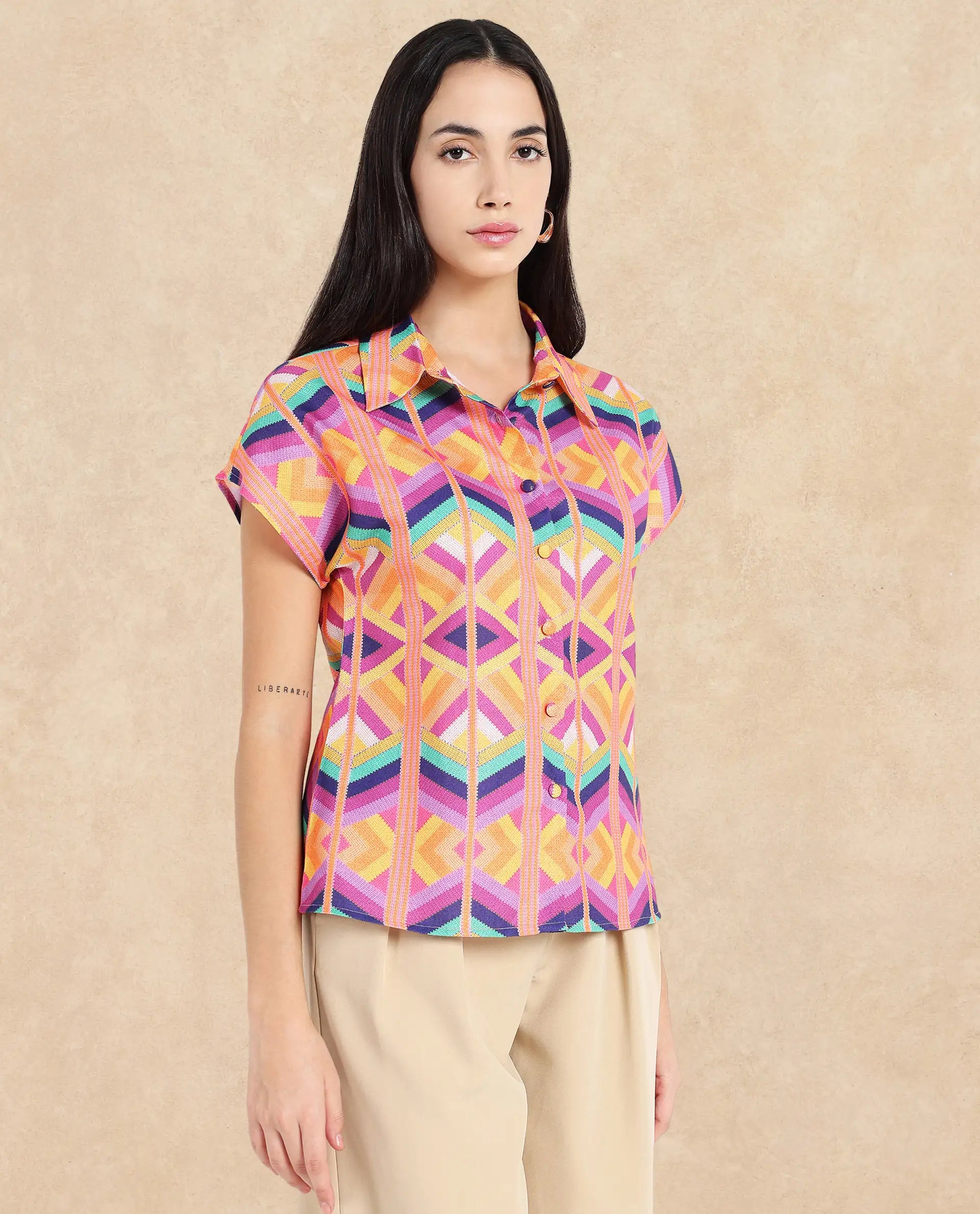 Rareism Women Tarasa Multi Printed Top