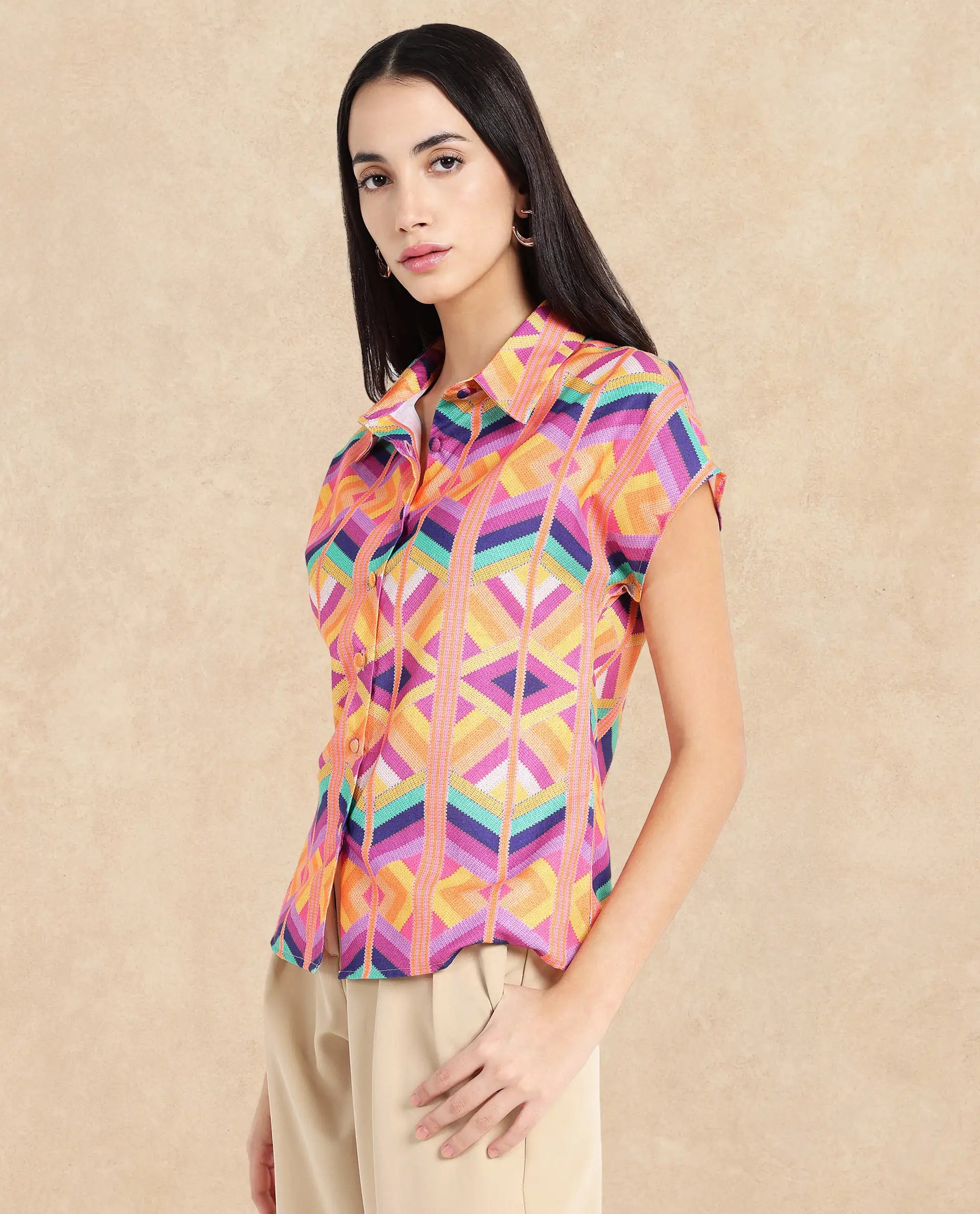 Rareism Women Tarasa Multi Printed Top