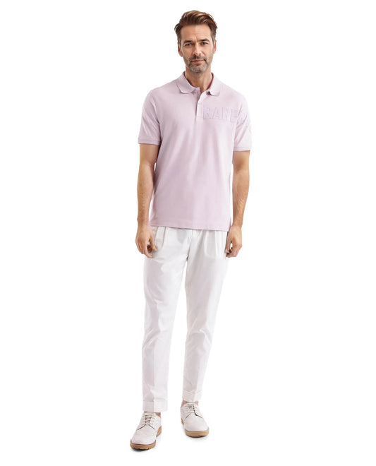 Rare Rabbit Men Taro Pink Cotton Blend Short Sleeve Regular Fit Regular Collared Plain Polo