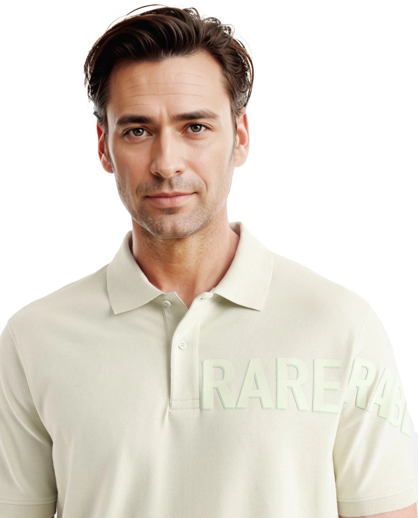 Rare Rabbit Men Taro Dusky Green Cotton Blend Short Sleeve Regular Fit Regular Collared Plain Polo