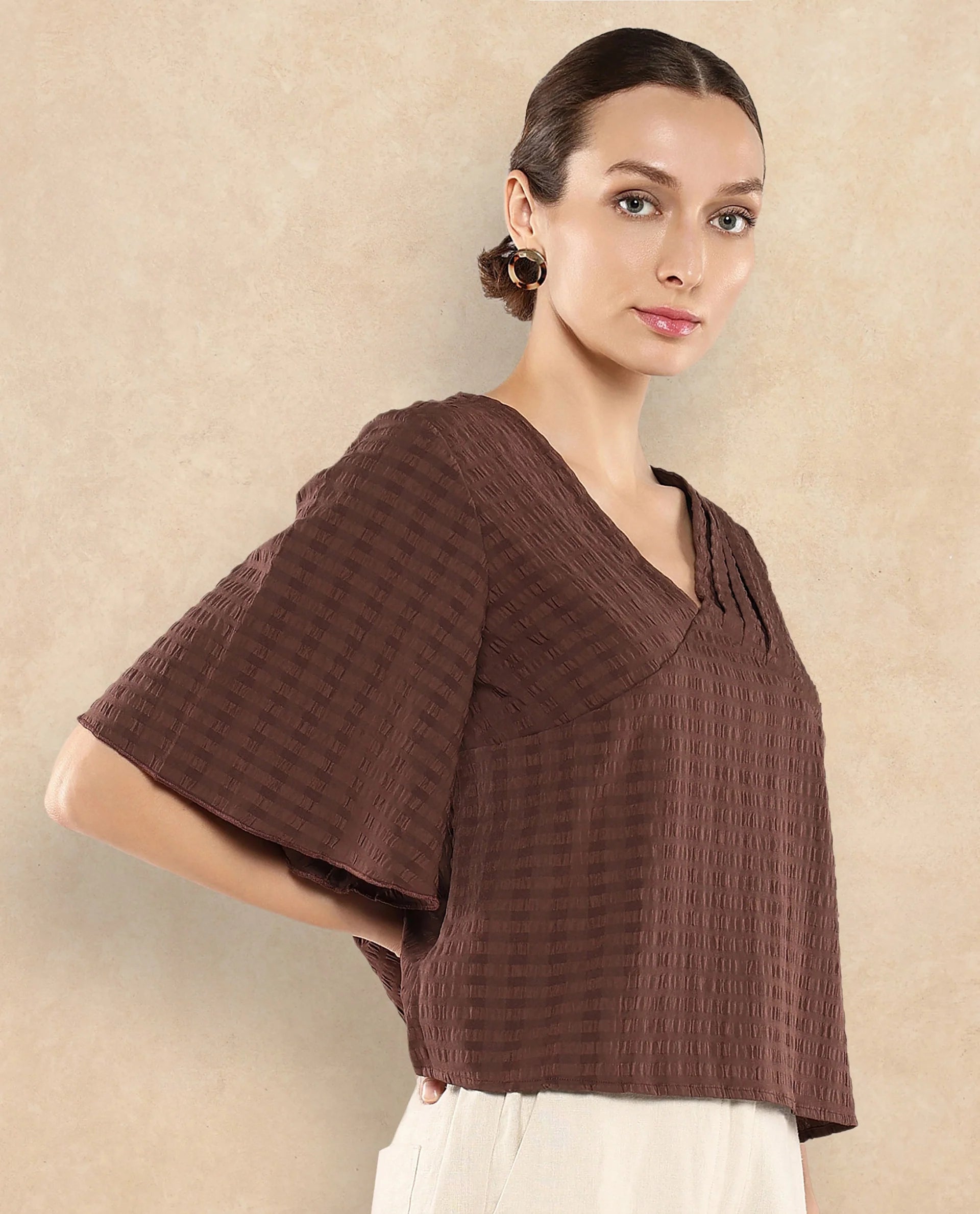 Rareism Women Tolah Brown Plain Top