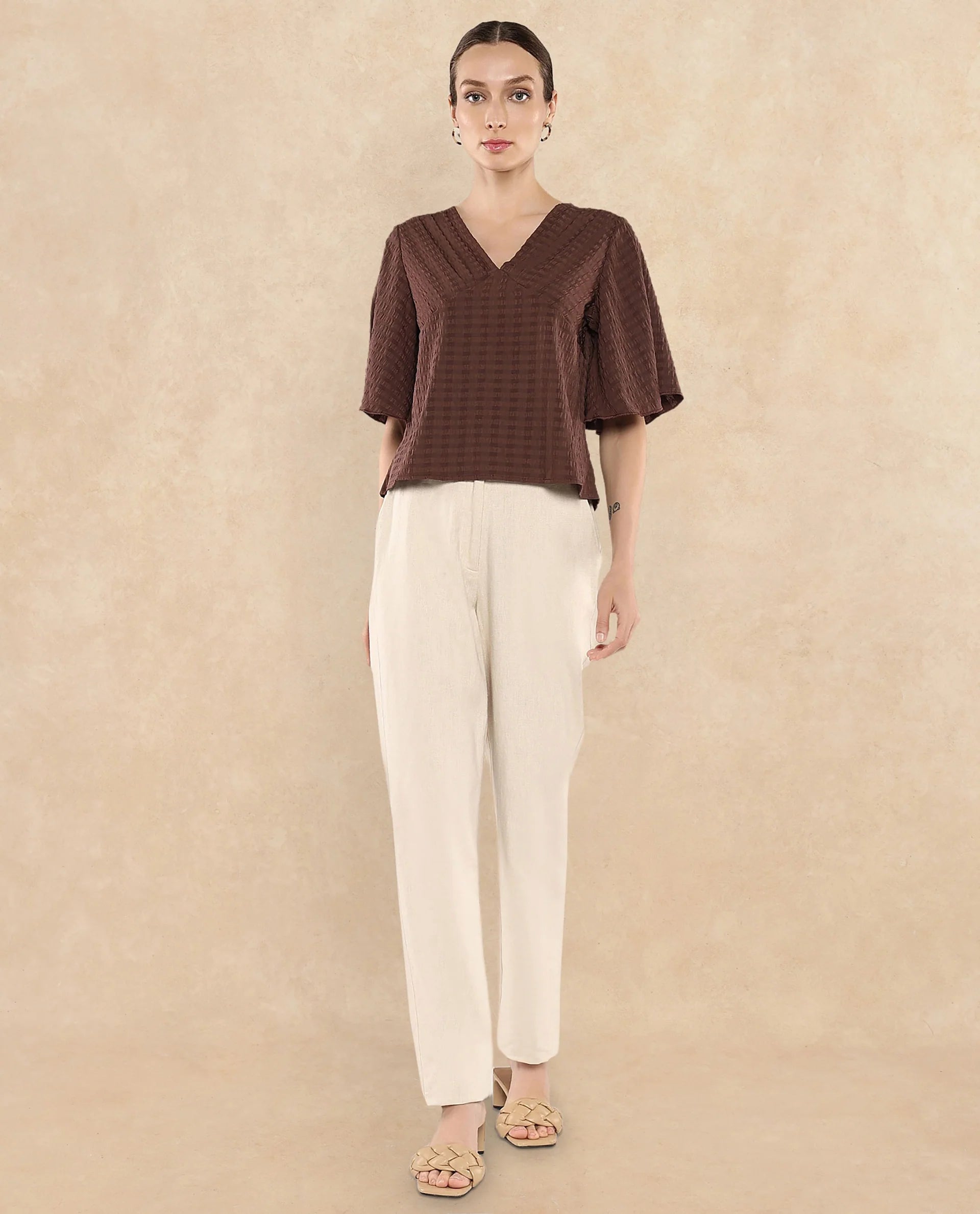 Rareism Women Tolah Brown Plain Top