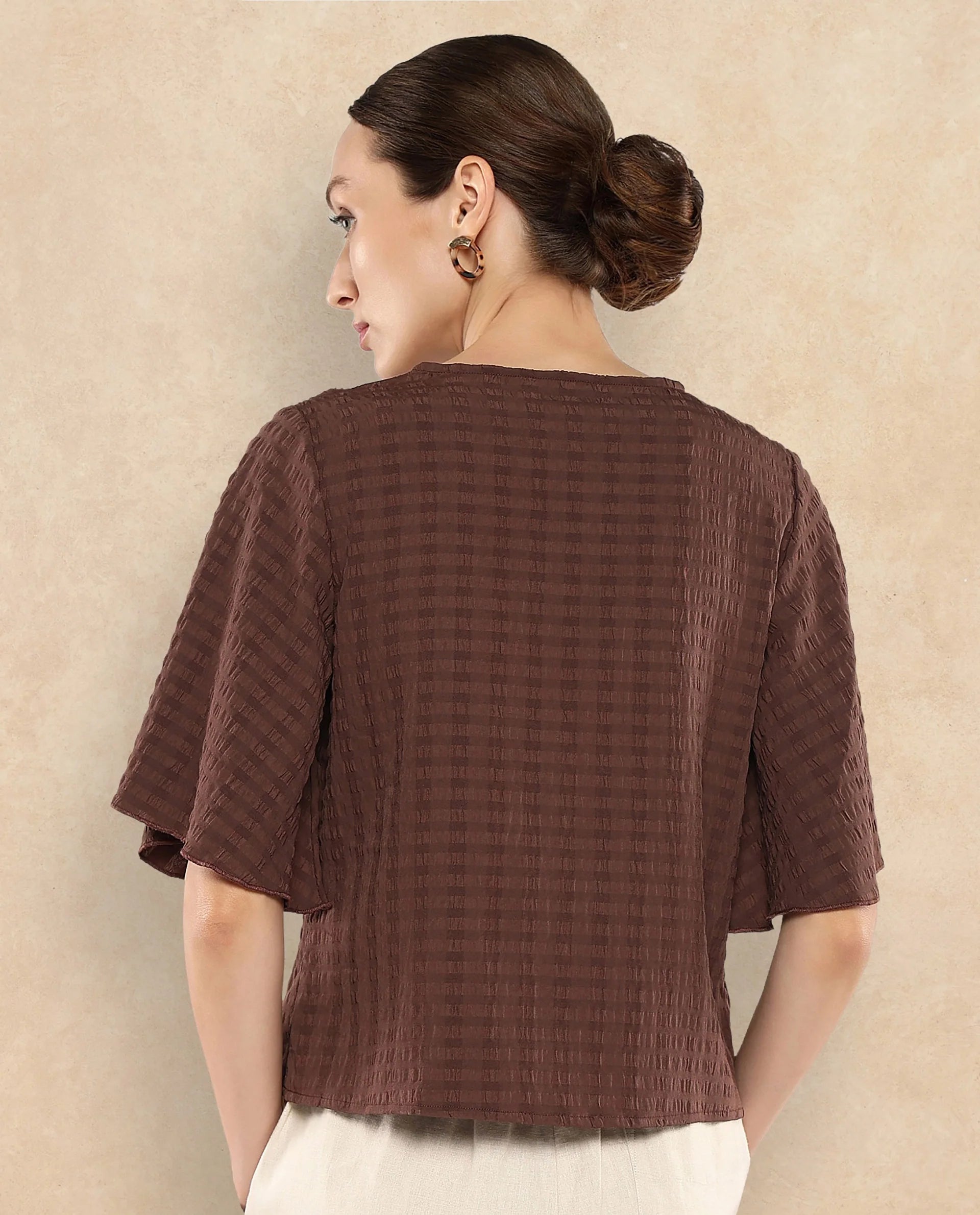 Rareism Women Tolah Brown Plain Top