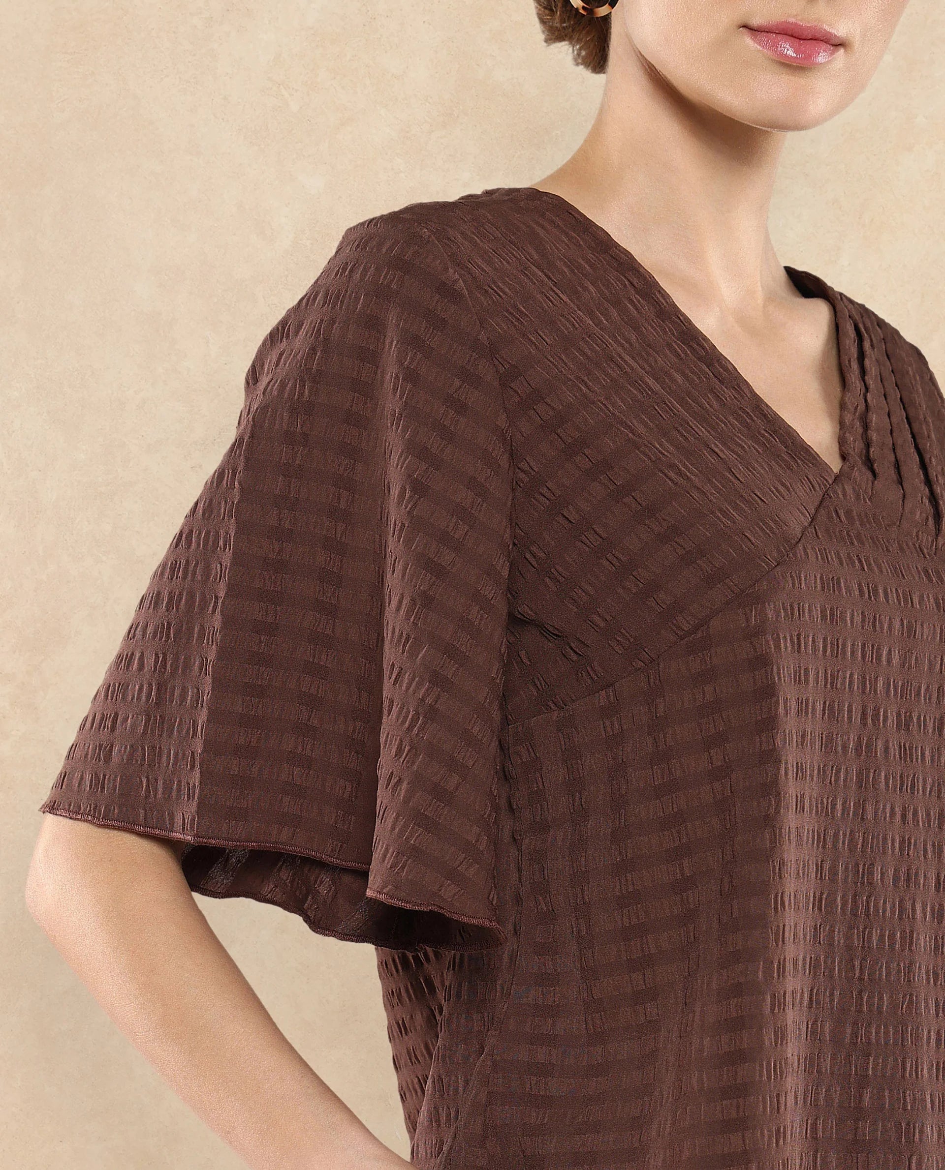 Rareism Women Tolah Brown Plain Top