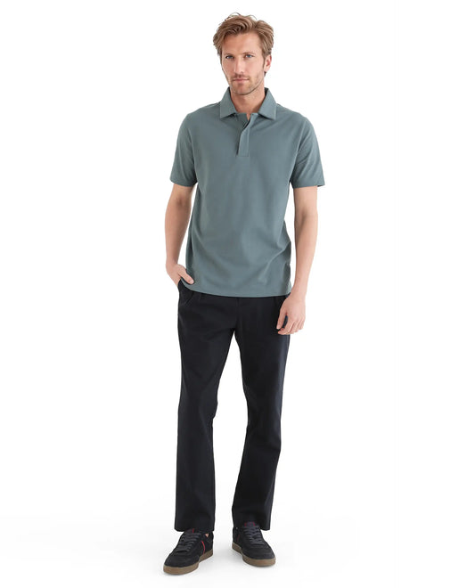 Rare Rabbit Men Zeni Dusky Green Cotton Lycra Fabric Short Sleeve Regular Collared Button Closure Plain Polo