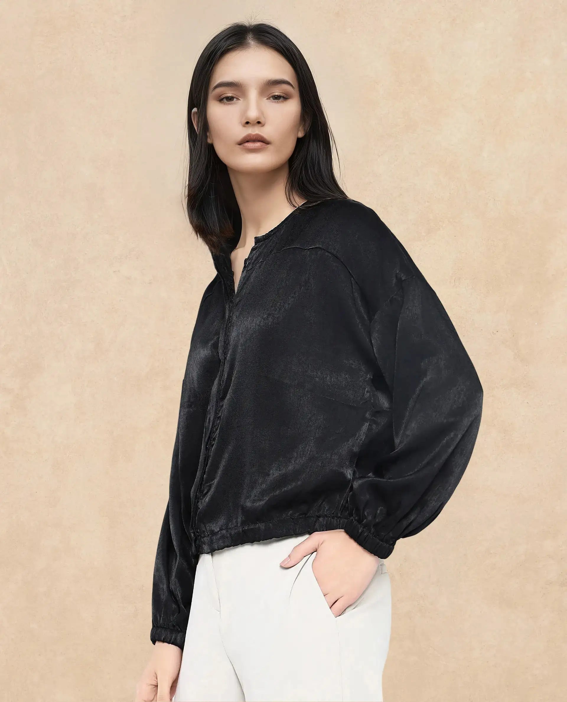 Rareism Women Zerra Black Plain Top