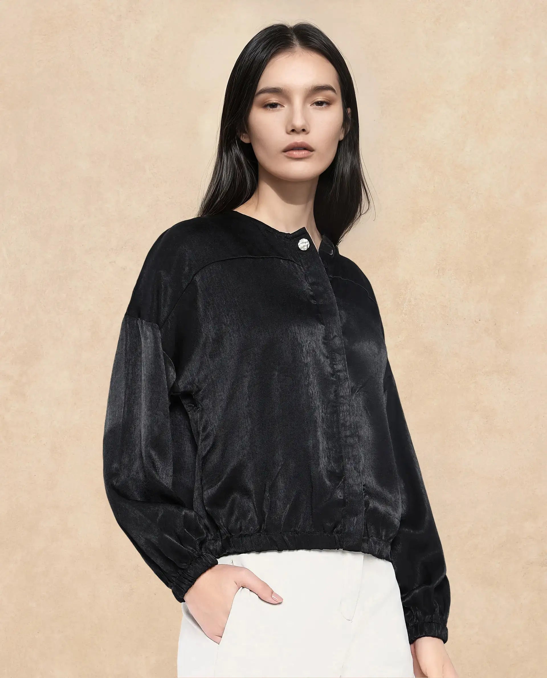 Rareism Women Zerra Black Plain Top