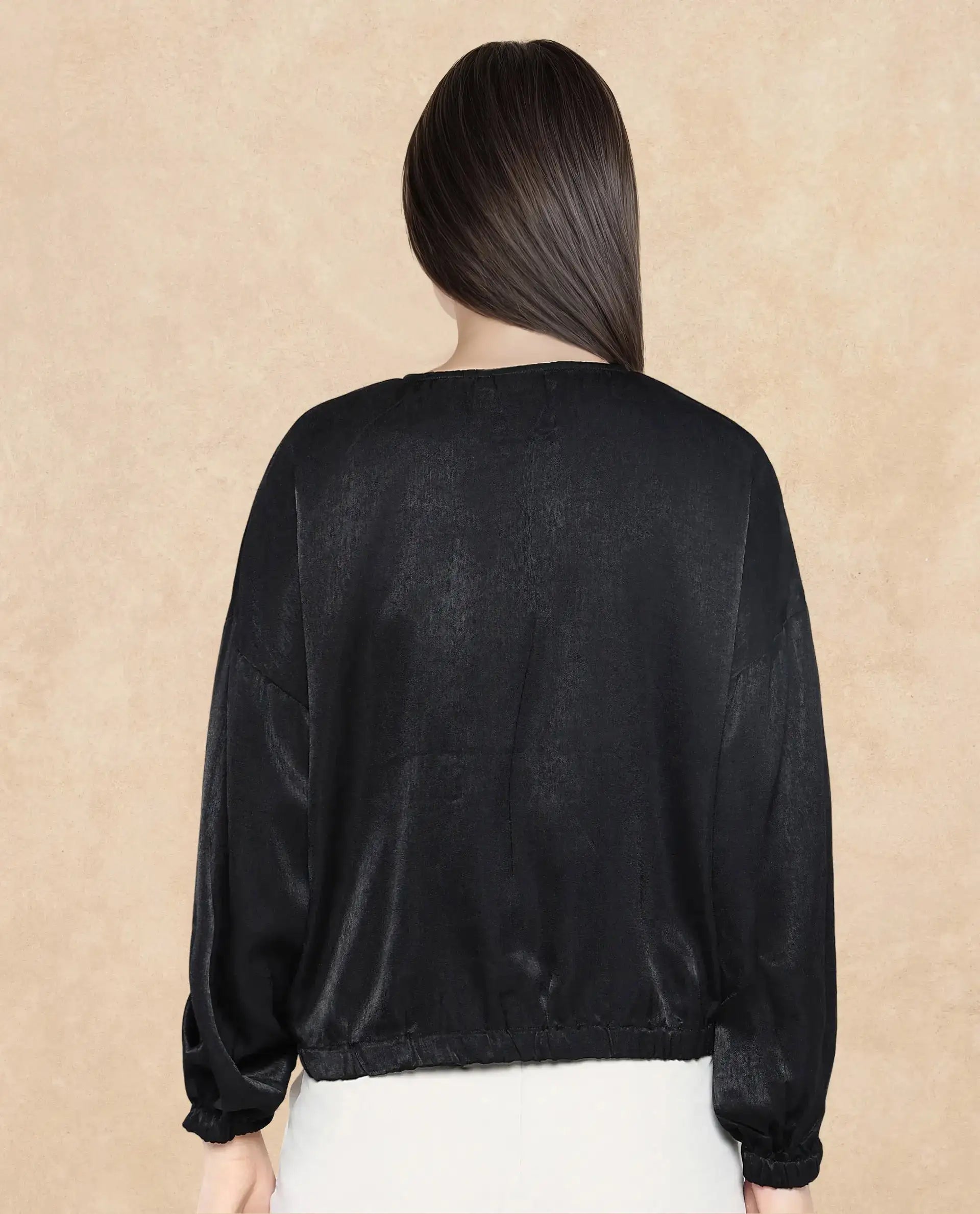 Rareism Women Zerra Black Plain Top