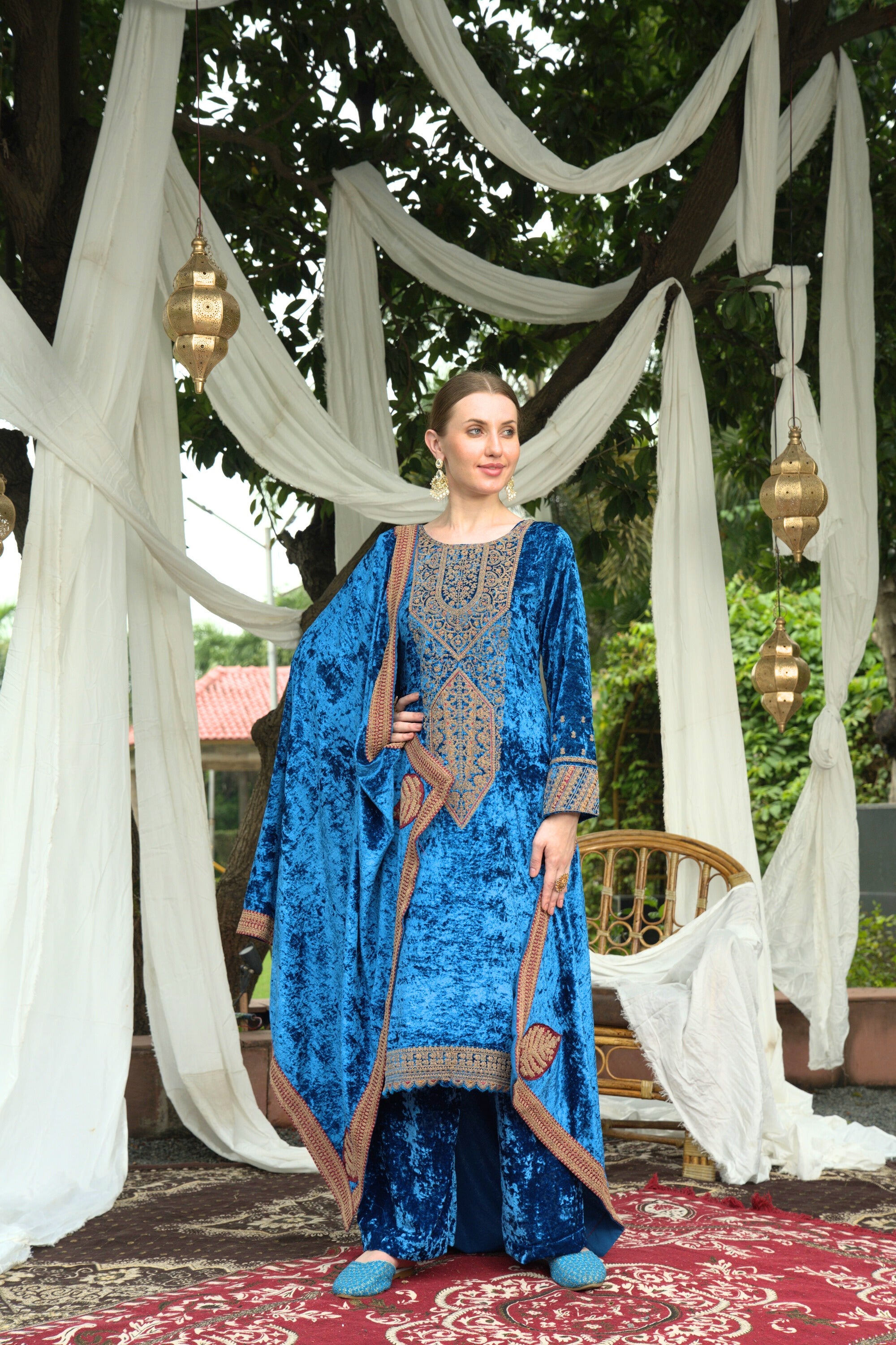 Blue Ivy Designer Velvet Pakistani Suit Set