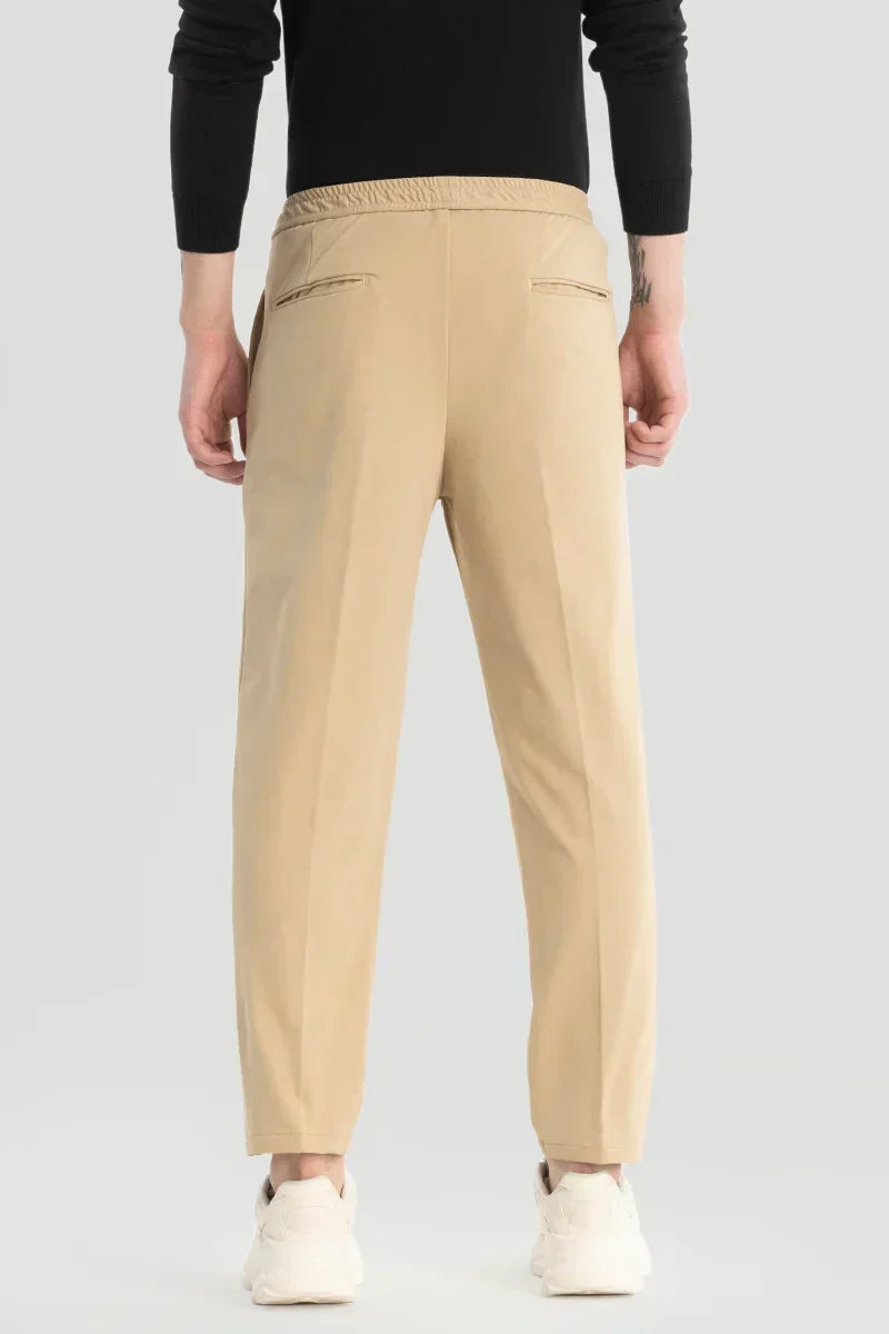Beige Relaxed Fit Trousers